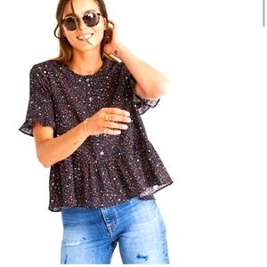 Madewell Stars Button Down, Navy Blue. Size M.